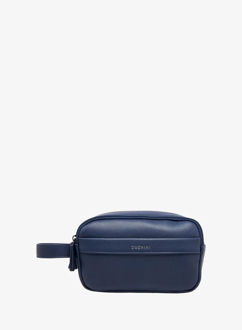 DUCHINI Solid Pouch with Zip Closure and Wristlet Strap