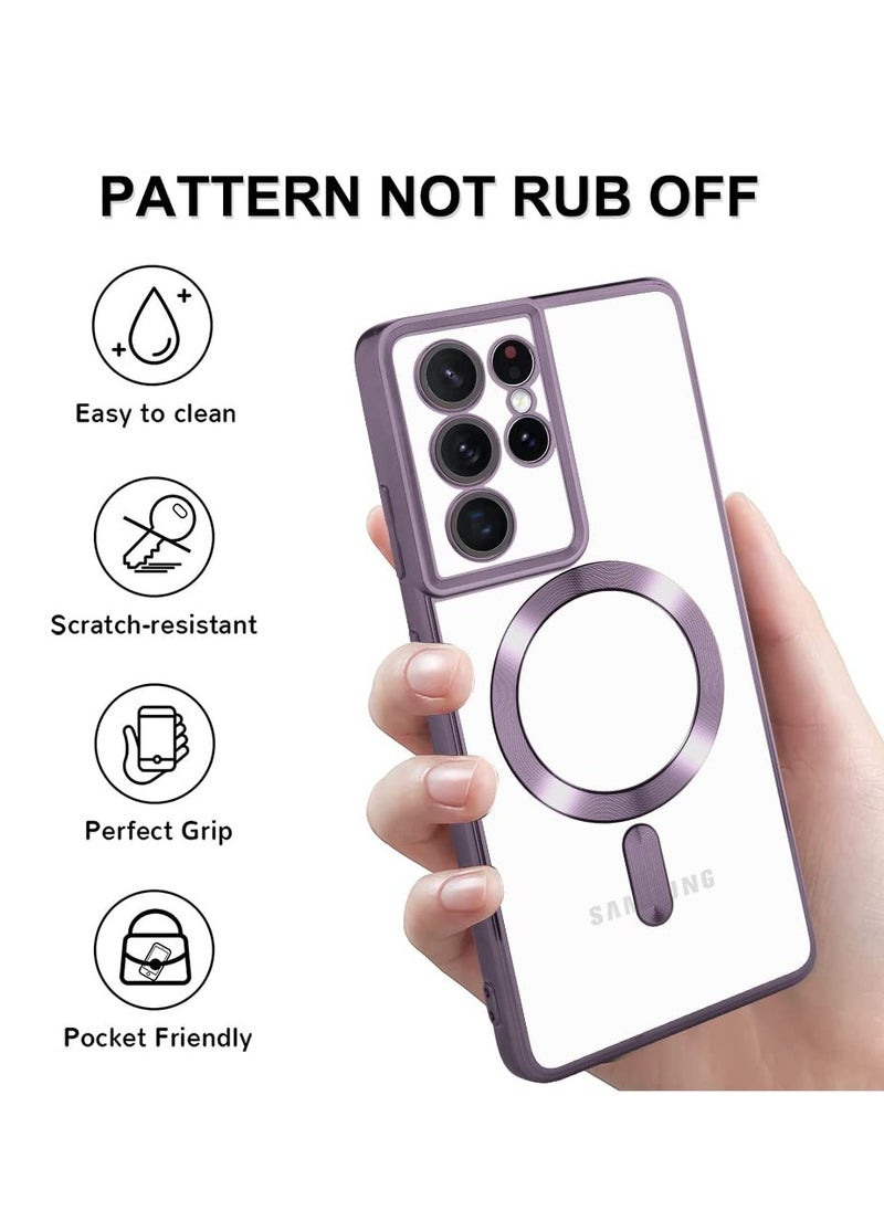 BORTONY - Samsung Galaxy S21 Ultra Case Magsafe Case Support Wireless Charging Electroplated S21 Ultra Case Soft TPU Shockproof Camera Lens Protective Case for Samsung Galaxy S21 Ultra - Image 1