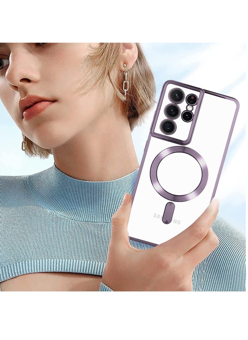 BORTONY - Samsung Galaxy S21 Ultra Case Magsafe Case Support Wireless Charging Electroplated S21 Ultra Case Soft TPU Shockproof Camera Lens Protective Case for Samsung Galaxy S21 Ultra - Image 1