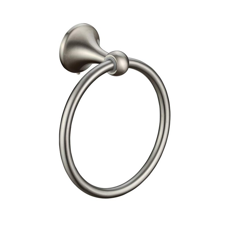 BGL Wall Mounted Classical Design Round Towel Ring for Bathroom (Brush Nickel) - Image 1