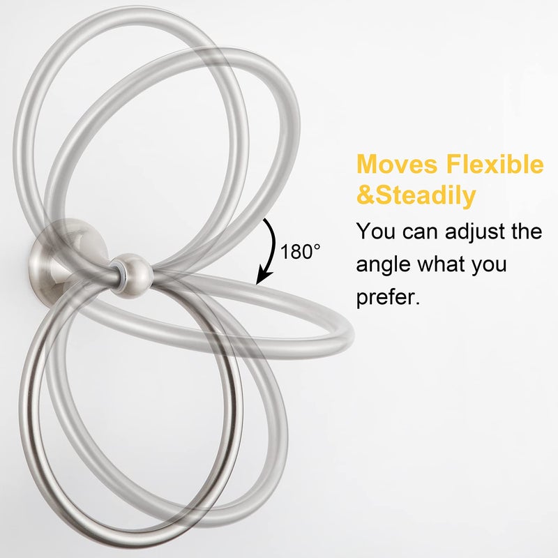 BGL Wall Mounted Classical Design Round Towel Ring for Bathroom (Brush Nickel) - Image 3