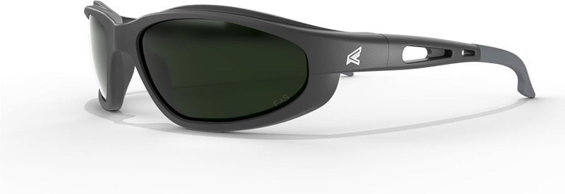 EDGE Dakura WrapAround Safety Glasses AntiScratch NonSlip UV 400 Military Grade ANSIISEA  MCEPS Compliant 504 Wide Black Frame  IR5 Medium Welding Lens - Image 1