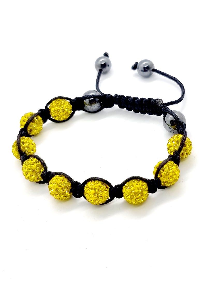 Smart Innovation - Shamballa Bracelet with 9 Crystal Disco Ball Beads and Adjustable Cord String - Image 1