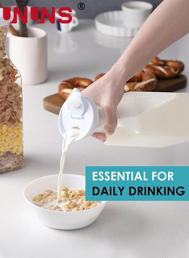 UNUNS Juice Containers,4pcs1500ml Juice Bottle,Milk Bottle,Plastic 50 Oz Water Carafe with Flip Top Lid,Juice Containers,Clear Plastic Pitcher for Water,Iced Tea,Juice,Beverage - Image 4