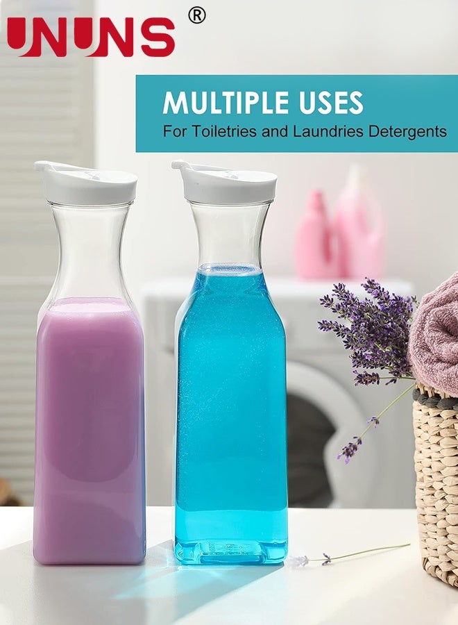 UNUNS Juice Containers,4pcs1500ml Juice Bottle,Milk Bottle,Plastic 50 Oz Water Carafe with Flip Top Lid,Juice Containers,Clear Plastic Pitcher for Water,Iced Tea,Juice,Beverage - Image 5