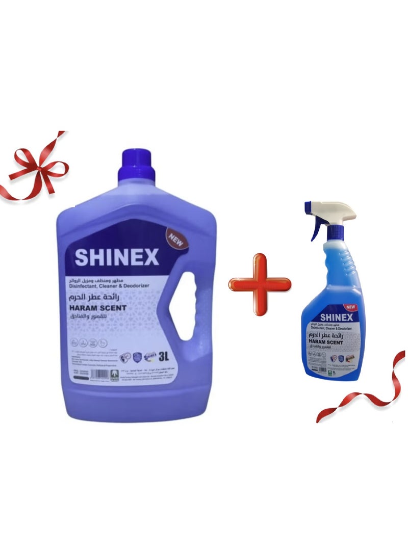 Shinex Disinfectant, Cleaner & Deodorizer, Haram Scent, Floor Cleaner And Spray Combo Set For Home And Office - Image 1