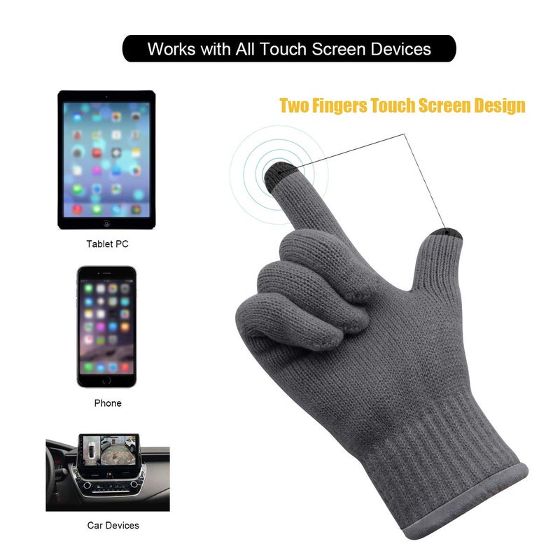 Junrui Winter Gloves Touchscreen Warm Knitted Gloves Work Outdoor Camping Hiking Running Cycling Driving For Men And Women - Image 3