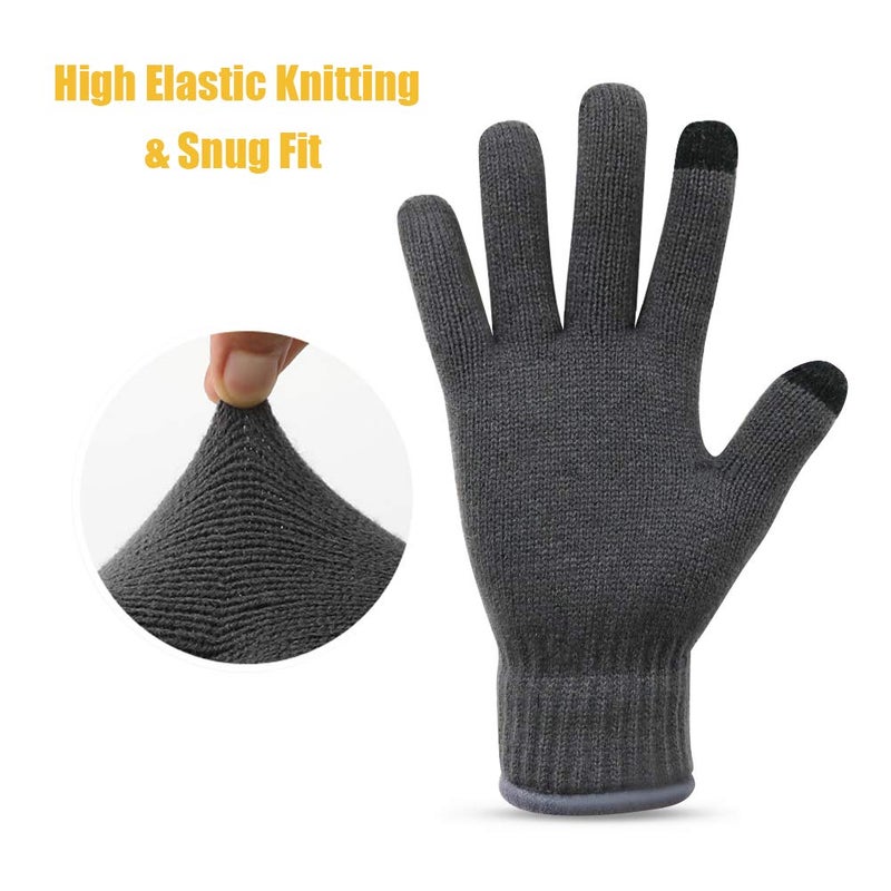 Junrui Winter Gloves Touchscreen Warm Knitted Gloves Work Outdoor Camping Hiking Running Cycling Driving For Men And Women - Image 4