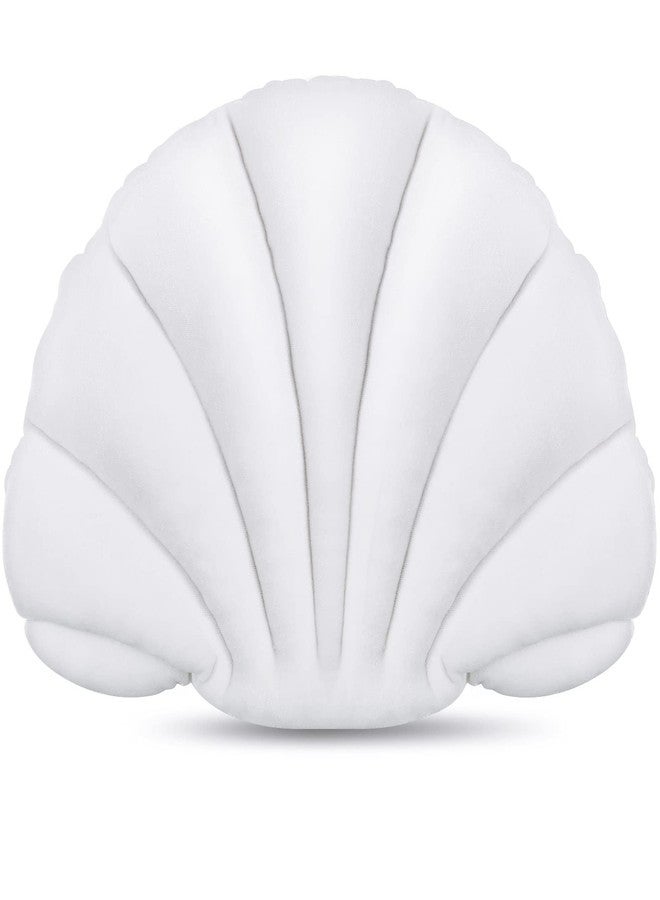 وسادة مزخرفة على شكل صدفة بحرية من مارسوي، ديكور لغرفة أنيقة، هدية لحفلات الكريسماس، وسادة كرسي ناعمة على شكل صدفة لطيفة للأريكة والسرير وغرفة المعيشة (أبيض، 13.4 × 9.8 بوصة) - Image 1