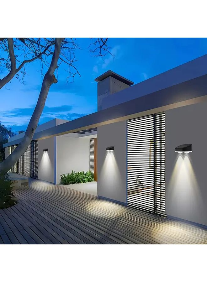 ضوء أبيض 4 قطع أضواء السياج الشمسية بطارية ليثيوم مطورة أوضاع ألوان RGB في الهواء الطلق - Image 5