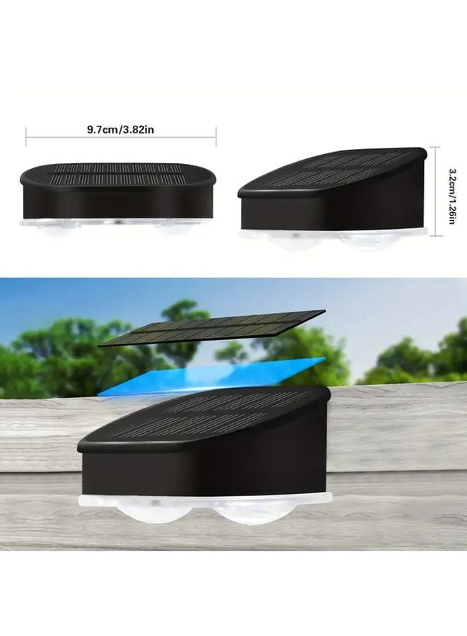 ضوء أبيض 4 قطع أضواء السياج الشمسية بطارية ليثيوم مطورة أوضاع ألوان RGB في الهواء الطلق - Image 4