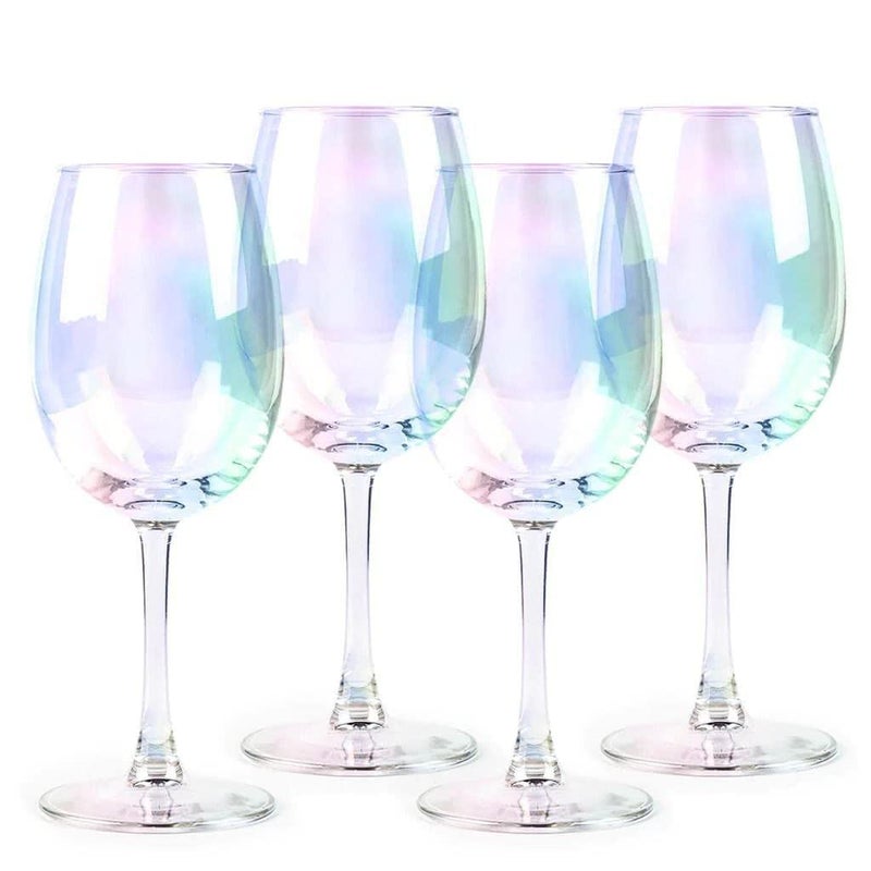 CYNFLEES Wine Glasses Long Stem Wine Glasses Rainbow Colored Premium LeadFree Glassware Set for Red and White Wine Ideal for Home Bar Restaurant Party400 ml Set of 2 - Image 5