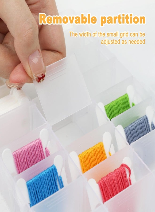 rolyta Embroidery Floss Organizer, 200 Pcs White Floss Bobbins with 1 Pcs Bobbin Winder, Plastic Embroidery Thread Organizer, Cross Stitch Thread Storage for DIY Sewing Craft - Image 3