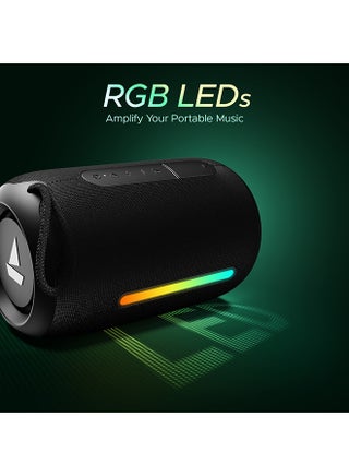 Stone 350 Pro Bluetooth Speaker with 14W Signature Sound, Up to 12hrs Playback, RGB LEDs, TWS Feature, Built-in Mic, Bluetooth v5.3, AUX Port, TF Card, IPX5 - Raging Black - view 4