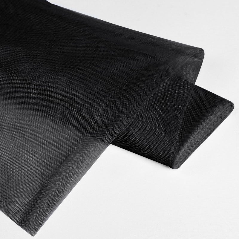 vveiiye Black Soft Mesh Fabric 54 Inch by 3 Yards, No Stretch Sheer Mesh Netting, Tulle Gauze Fabric for Wedding Dress Prom Gown Corset Base Dance Costume Crafts - Image 1