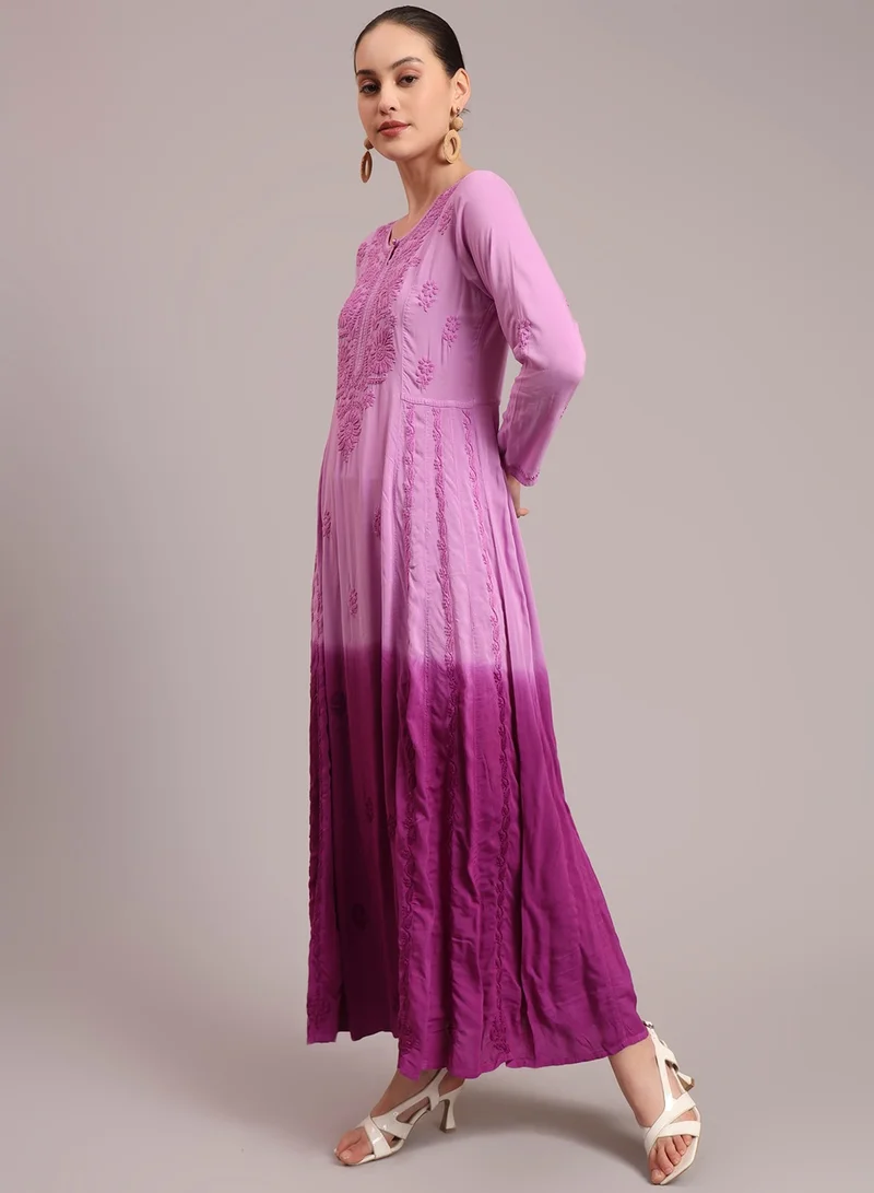 Alaya Hand Embroidered Chikankari Modal Ombre Jalabiya-AL4018