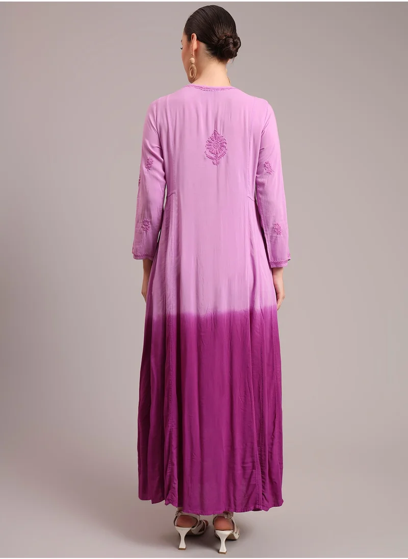 الايا جلابية شيكانكاري مودال مطرزة يدوياً أومبير-AL4018