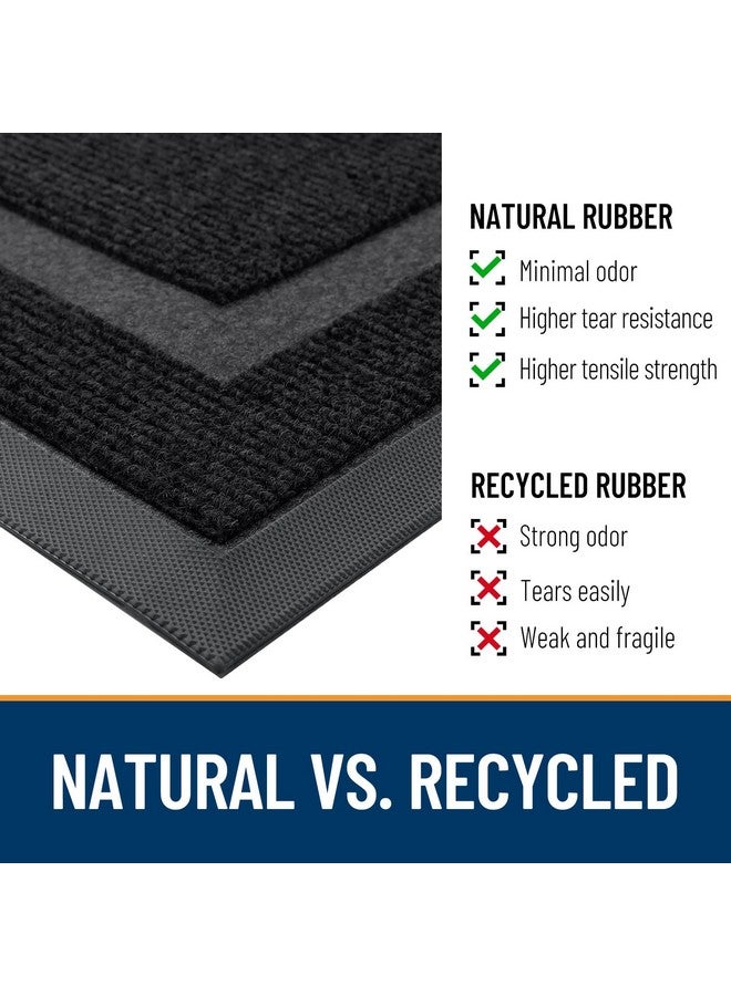OLANLY Front Door Mat Indoor Outdoor Entrance, Waterproof All-Season, All-Weather Doormat, Sturdy Natural Rubber, Fade Resistant, Low Profile, Easy Clean Patio Porch Entryway Mat, 29.5X17, Black - Image 5