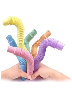 NQOOH Pop Tube Retractable Push and Pull Fidget Tubes Toy Sensory Fidget Tools 6 Pieces  - Image 3