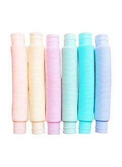 NQOOH Pop Tube Retractable Push and Pull Fidget Tubes Toy Sensory Fidget Tools 6 Pieces  - Image 2
