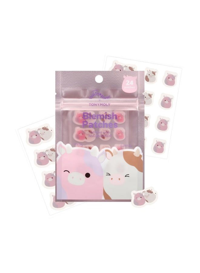 TONYMOLY x Squishmallows Patty + Ronnie Blemish Patches - Niacinamide infused Hydrocolloid pimple patches, 24 Patches - Image 1