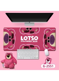 Long Strawberry Bear Mouse Mat Office Game Table Mat Prevention Mouse Hand Keyboard Mat Good Luck Rolling Table Mat-Color:300*800*3mm-Pattern:Strawberry Bear -23