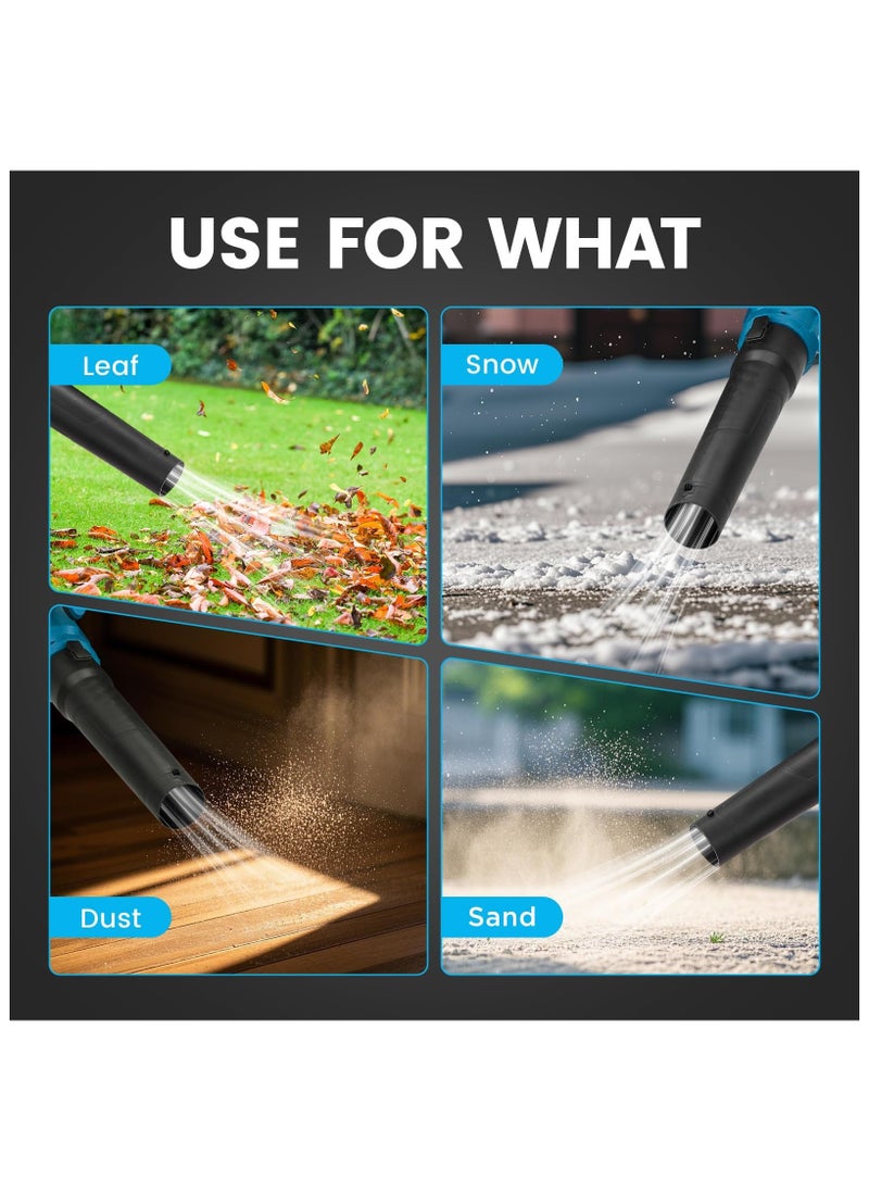 ZLH HITY Leaf Blower Cordless with 2 Battery and Charger, 580CFM/190MPH/28000RPM Lightweight Handheld Snow Dust 21V 3 Speed Modes Electric Blower for Lawn Care Patio Yard  - Image 5