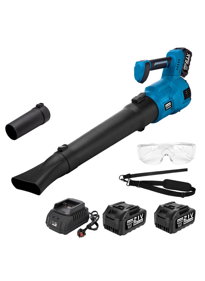 ZLH HITY Leaf Blower Cordless with 2 Battery and Charger, 580CFM/190MPH/28000RPM Lightweight Handheld Snow Dust 21V 3 Speed Modes Electric Blower for Lawn Care Patio Yard  - Image 1