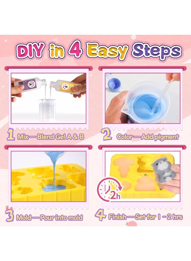 Moonmen Create Your Own Squishy Toys DIY Making Kit with Mold and 6 Packaging Bags, Pendant Set Fidget Toy for Kids Suitable Adults Kids - Image 3
