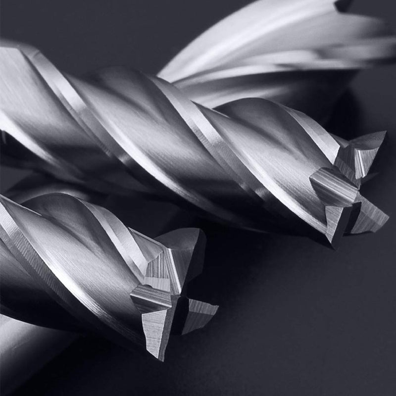 Oudtinx 1/8" 3/16" 1/4" 5/16" 3/8" 1/2" high Speed Steel HSS 4 Flute Straight End Mill Cutter Set of 6 - Image 5