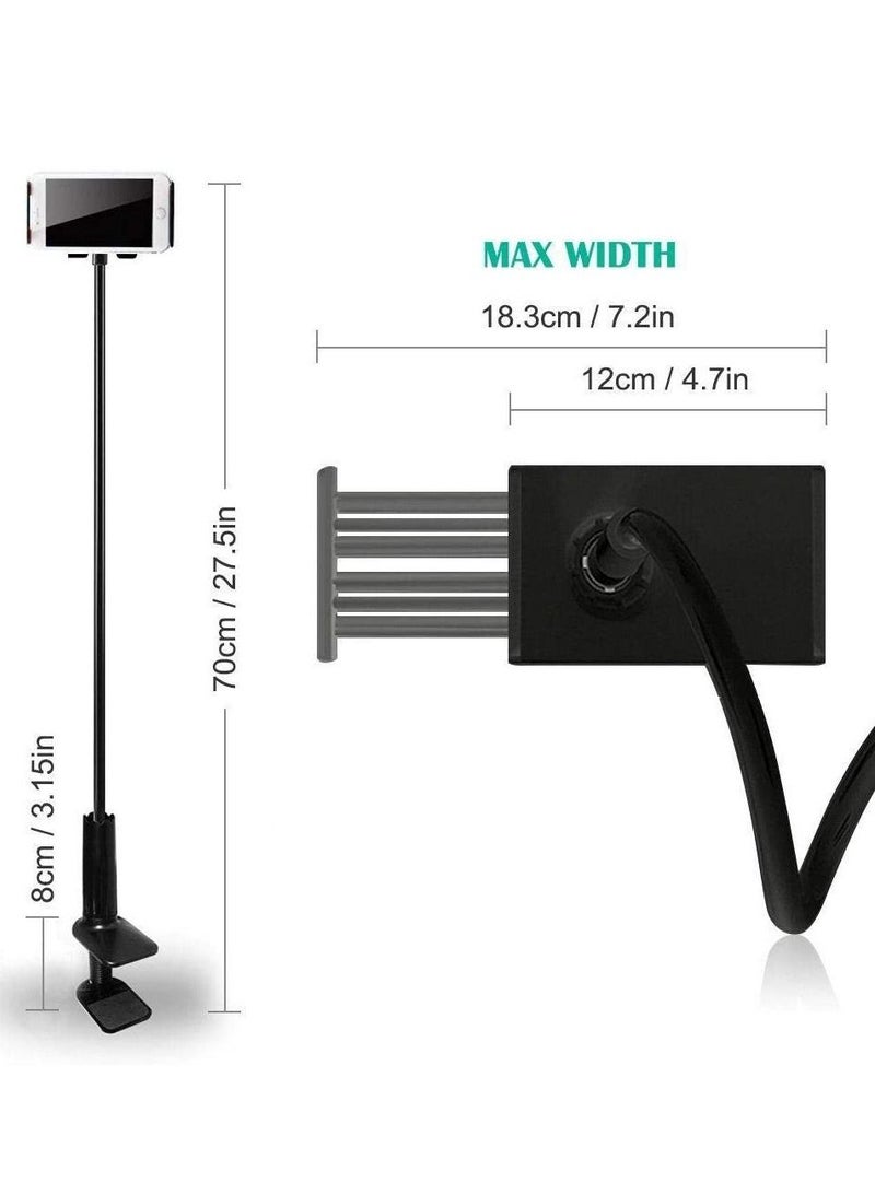 Tablet Cellphone Stand Holder,Gooseneck Lazy Bracket For 4-10.6 Inches Iphone Ipad Gps Samsung Lg Blackberry Devices,360 Degree Rotating,27.5 Inches Flexible Arm - Black  - Image 3