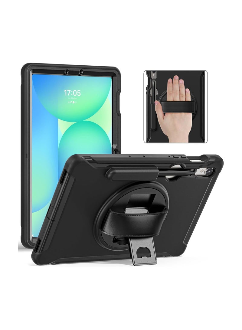 عام حافظة أطفال لوحي جالاكسي تاب S10 FE 2025/S9 FE 2023 مقاس 10.9 بوصة - غطاء متين مضاد للصدمات مع حامل دوار 360 درجة ورباط يدوي للحماية من السقوط - Image 1