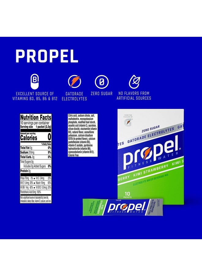 Propel Powder Packets, Kiwi Strawberry With Electrolytes, Vitamins and No Sugar, Pack of 12, 10 Packets each, Total 120 packets (Packaging May Vary) - Image 2