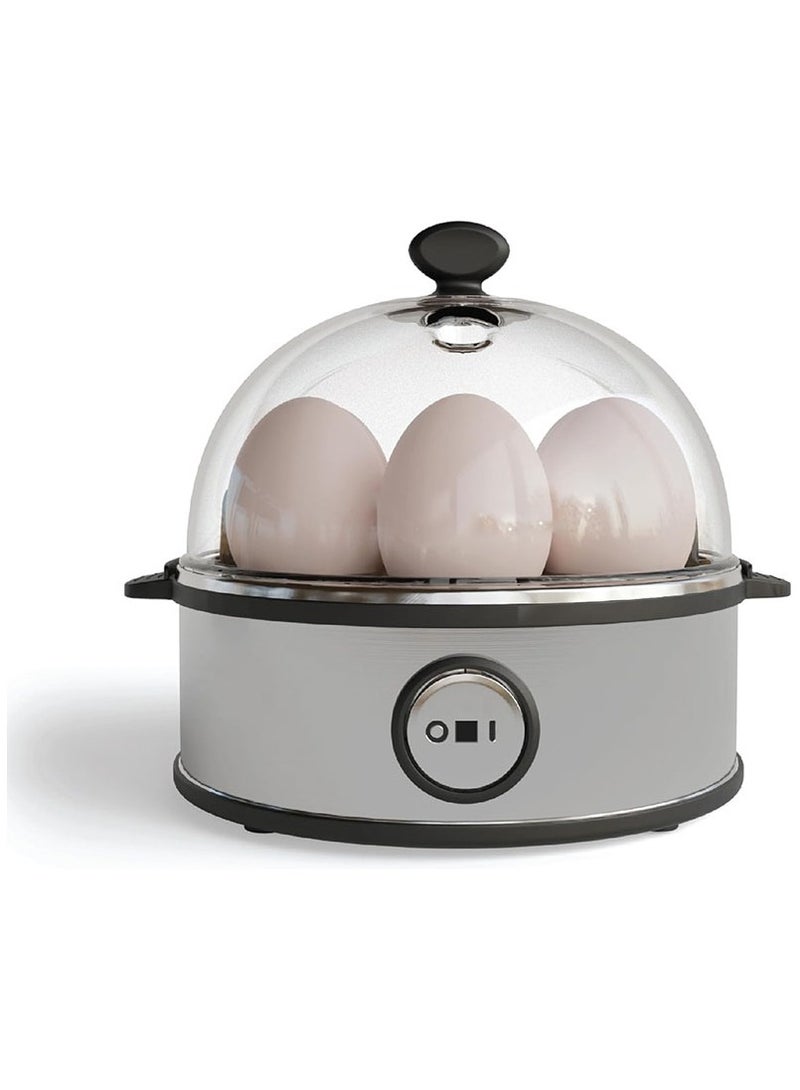 DANIM Electric Egg Boiler Rapid Egg Cooker with Auto Shut Off for Soft 7 Egg Capacity Electric Egg Cooker for Boiled Eggs Poached Eggs Scrambled Eggs or Omelettes with Auto Shut Off Feature Silver - Image 1