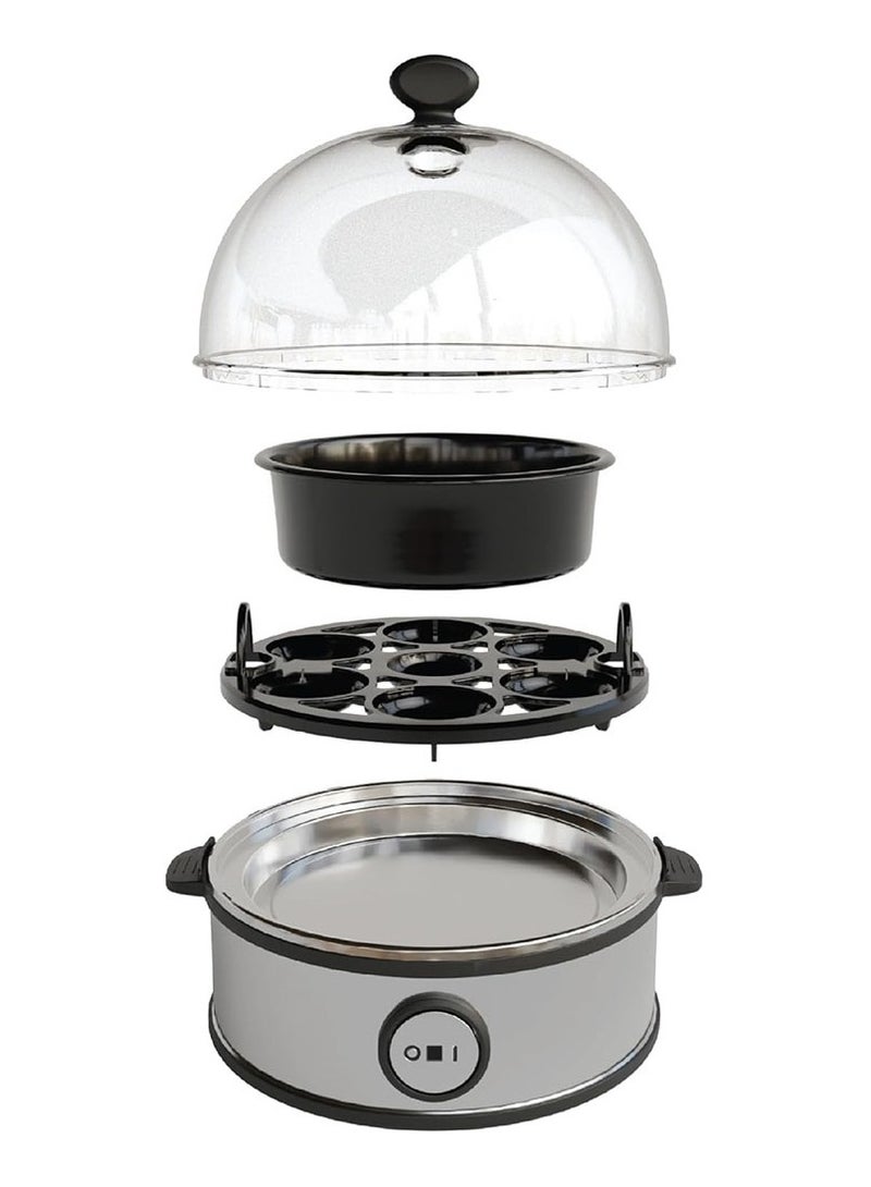 DANIM Electric Egg Boiler Rapid Egg Cooker with Auto Shut Off for Soft 7 Egg Capacity Electric Egg Cooker for Boiled Eggs Poached Eggs Scrambled Eggs or Omelettes with Auto Shut Off Feature Silver - Image 4