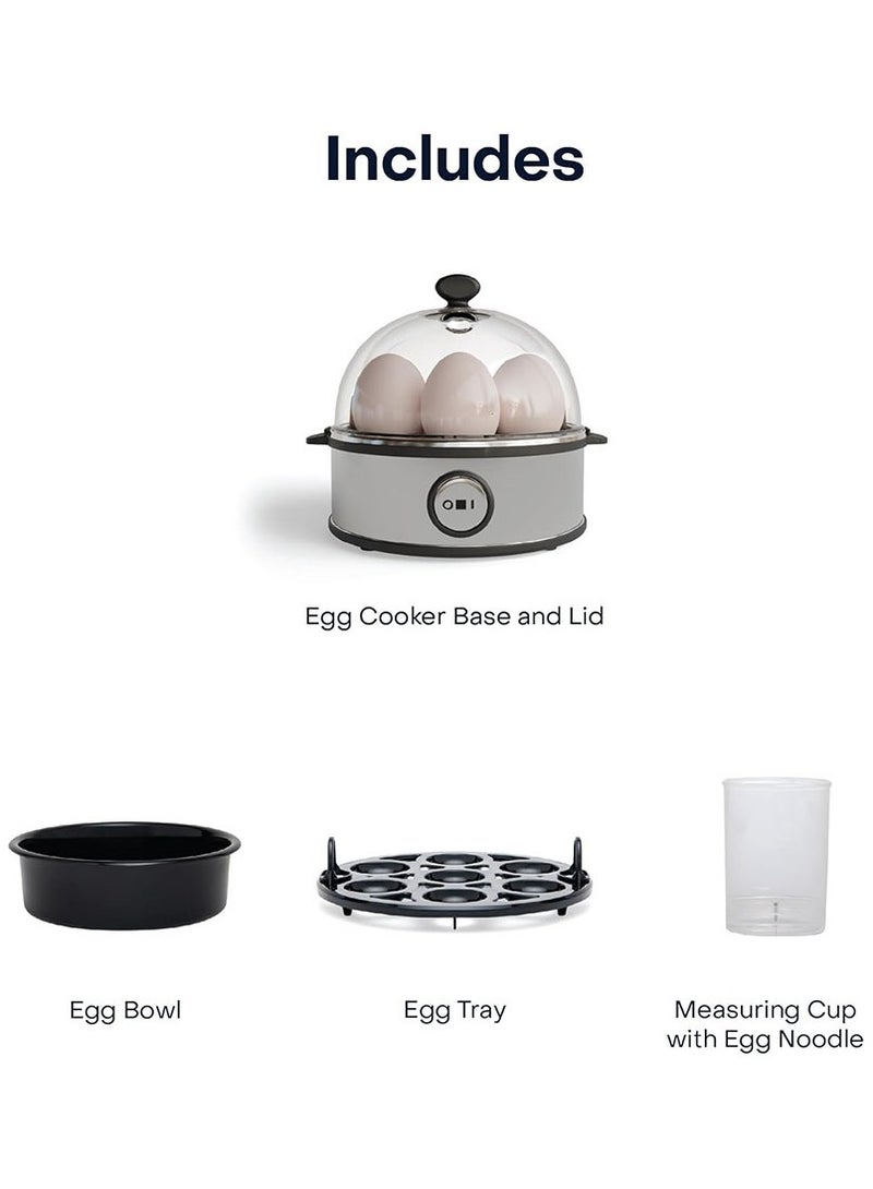 DANIM Electric Egg Boiler Rapid Egg Cooker with Auto Shut Off for Soft 7 Egg Capacity Electric Egg Cooker for Boiled Eggs Poached Eggs Scrambled Eggs or Omelettes with Auto Shut Off Feature Silver - Image 5