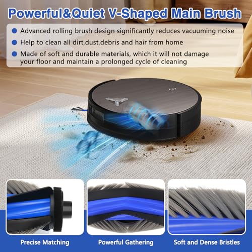 Chuancheng 15 Pack Accessories KIt for Ecovacs Deebot X11 OmniCyclone/ X11 Pro/ X11 Pro Omni/ X11 Vacuum Cleaner, Replacement Parts 1 Main Brush 2 Mop Roller 6 Side Brush 4 Filter 2 Install Tools - Image 3