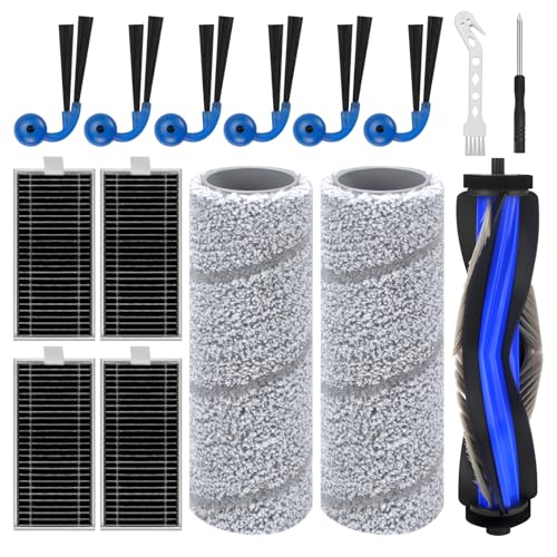 Chuancheng 15 Pack Accessories KIt for Ecovacs Deebot X11 OmniCyclone/ X11 Pro/ X11 Pro Omni/ X11 Vacuum Cleaner, Replacement Parts 1 Main Brush 2 Mop Roller 6 Side Brush 4 Filter 2 Install Tools - Image 1
