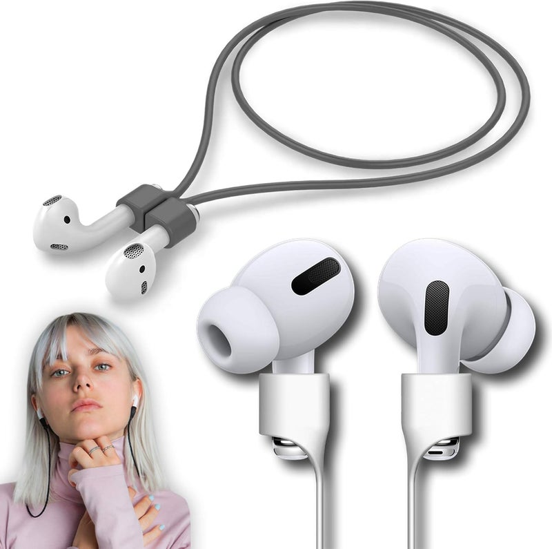 cobcobb حزام مضاد للفقد مع مغناطيس قوي للغاية لسماعات Airpod Pro، حبل رياضي متوافق مع Airpods الجيل الثالث والثاني Pro 3 2 1 (رمادي) - Image 1