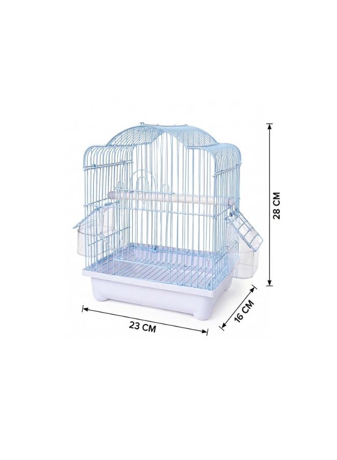 Dayang A1111 Compact Bluish White Bird Cage (23 x 16 x 28 cm) – Premium Small Avian Habitat & Travel Carrier for Canaries, Finches, and Budgies - Image 3