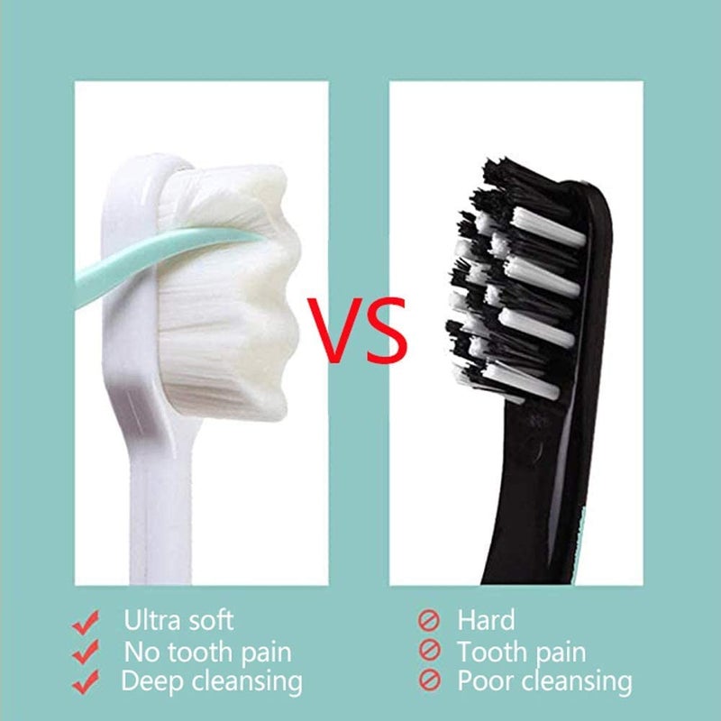 COLBEX 2 PCS Toothbrush Ultra-fine Nanometer Dental Oral Care Whitening Deep Cleaning Tooth Sensitivity Adult Children Pregnant Woman Postpartum White and Black - Image 5