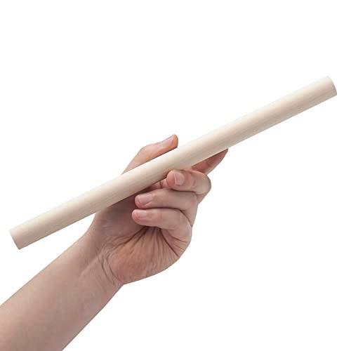 Coowayze 3/4 x 12 Wooden Dowels Wooden Sticks for Crafts, 6 PCS Macrame Wood Dowel Rods, Unfinished Hard Wood Sticks for Crafting, Arts and DIYers, Tiered Cake Support and Wedding Ribbon Wands - Image 3