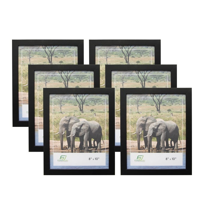 Value 6Pack 8 x 10 Classic Black Gallery Style Picture Frames
