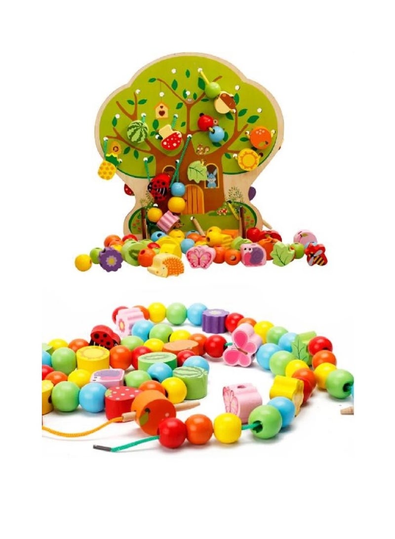 عام تعلم لعاب شجرة فاكهة كرتون خرز خشبية - Image 1