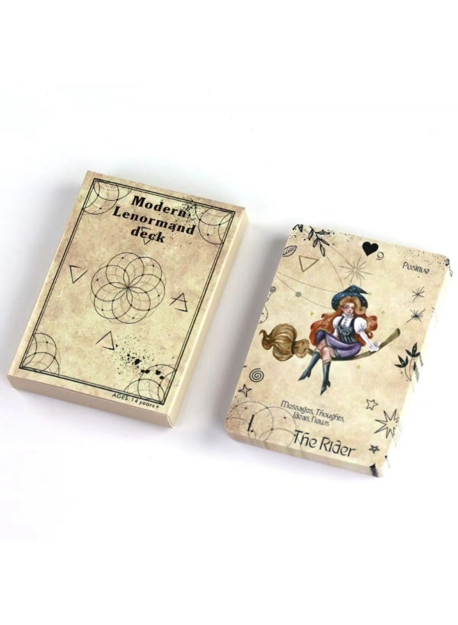 NIBEMINENT 10.4 × 7.3 cm. The Enigmatic Moon - Lernandodrome Divination Book: A complete deck consisting of 36 cards, equipped with keywords and "yes/no" indicators, used for spiritual divination. - Image 1