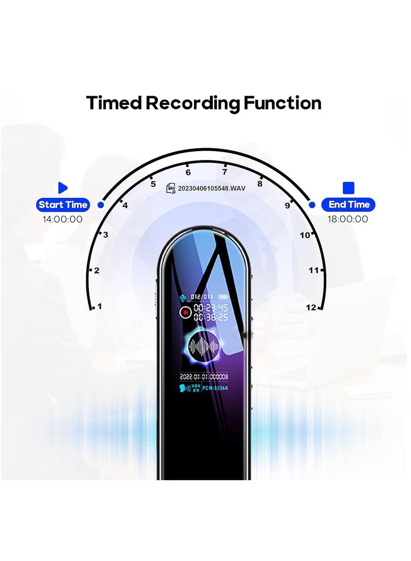 Digital Voice Recorder With MP3 Player,  8GB Portable Audio Recorder with Playback, 1536Kbps Recorder for Lectures Meetings,  Recorder 580 Hour Audio Recorder, Timed Recording  - Image 4