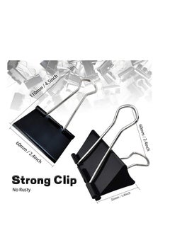 Terabyte Extra Large Binder Clips (36 Pack) 2 Inch, Big Paper Clamps for Office Supplies, Black  - Image 2