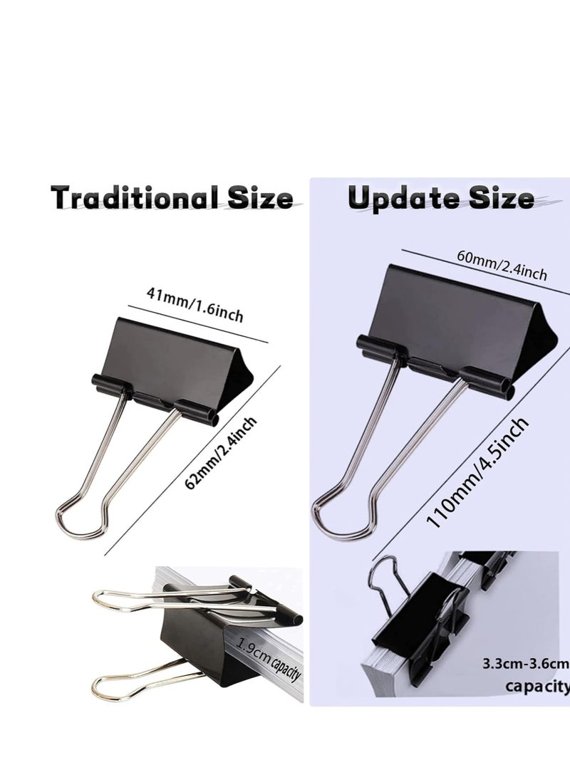 Terabyte مشابك ملفات كبيرة جداً (36 حبة) 2 بوصة، مشابك ورق كبيرة لمستلزمات المكتب، سوداء - Image 3