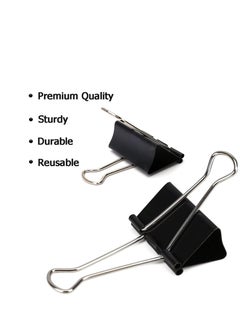 Terabyte Extra Large Binder Clips (36 Pack) 2 Inch, Big Paper Clamps for Office Supplies, Black  - Image 5