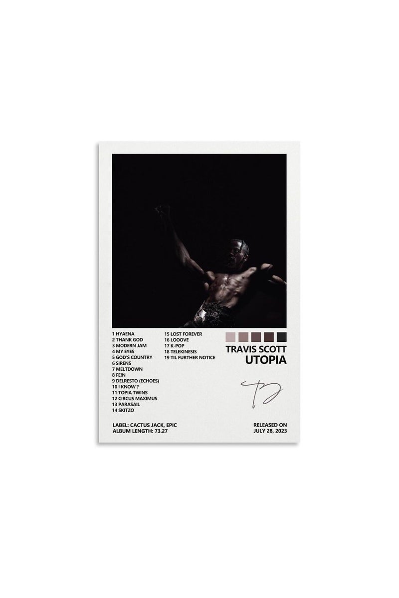 LUOWEI Travis Poster Scott Utopia Album Cover Posters for Bedroom Canvas Posters for Room Aesthetic Wall Art Decor 12x18inch(30x45cm), Unframe-style - Image 1